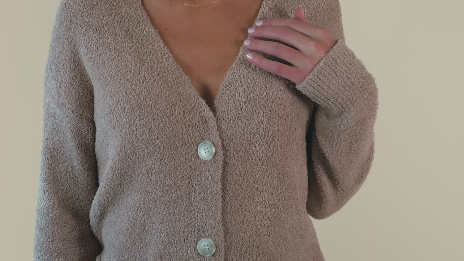 Solid Marshmallow 28" Button Cardigan Coco